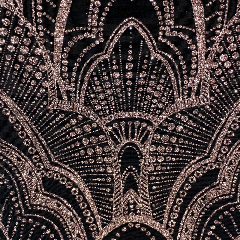 Jump Juniors' Black/Gold Glitter-Dusted Print Shor - Picture 7 of 12